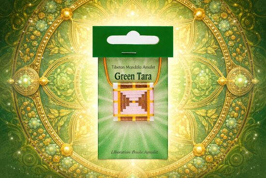 Tibetan Mandala Amulet – Green Tara | Protection Talisman with Mantra