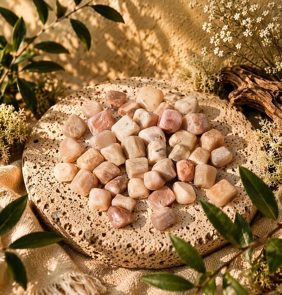 Mēness akmens (dabīgais) – slīpēti akmeņi