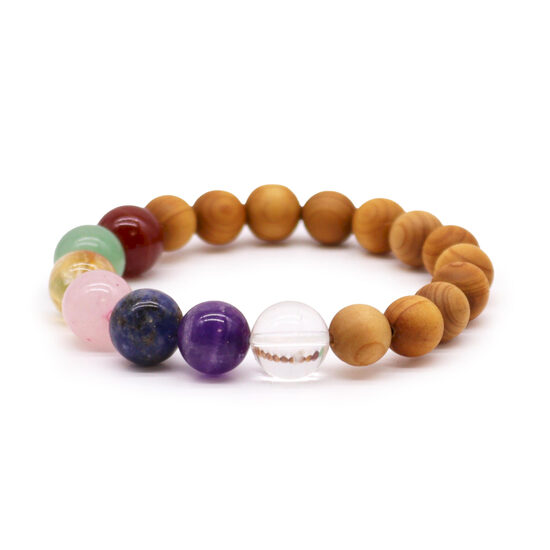 Cedarwood & Seven Chakras Bangle