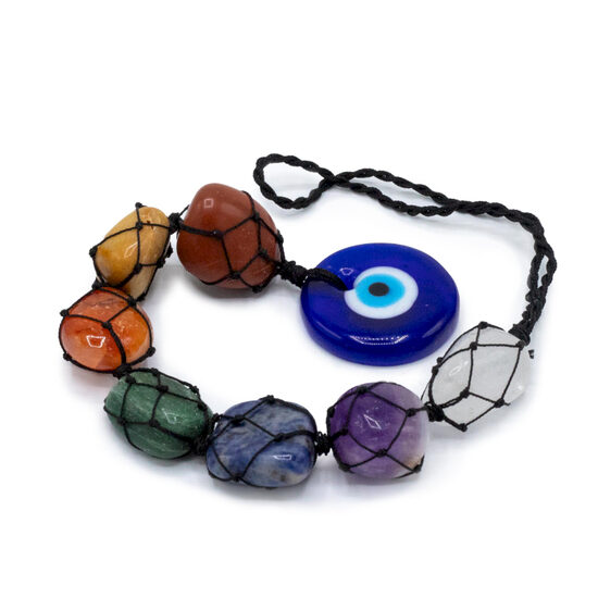 Hanging Chakra Stone Pendant – Evil Eye