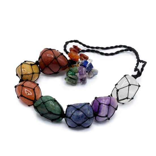 Hanging Chakra Stone Pendant – Seven Chakra Chips