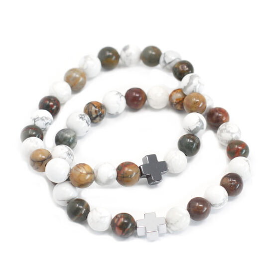 Gemstones Friendship Bracelets - Peace - Picasso Jasper & White Howlite