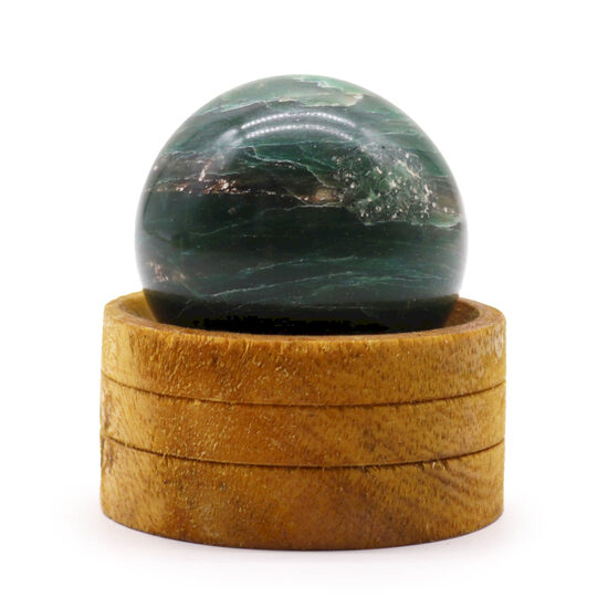Gemstone Crystal Sphere 50mm - Indian Jade with Stand